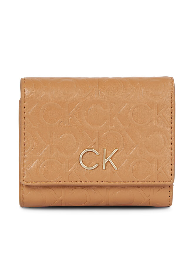 Calvin Klein Γυναικείο Πορτοφόλι Calvin Klein Re-Lock Trifold Xs Emb K60K611321 Καφέ