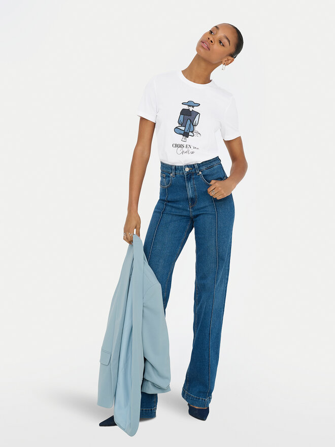 ONLY ONLY Camiseta Emma 15329752 Blanco Regular Fit