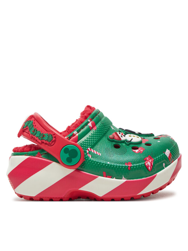 Crocs Klapki Crocs Classic Mickey Xmass Lined Clog T 210815 Zielony