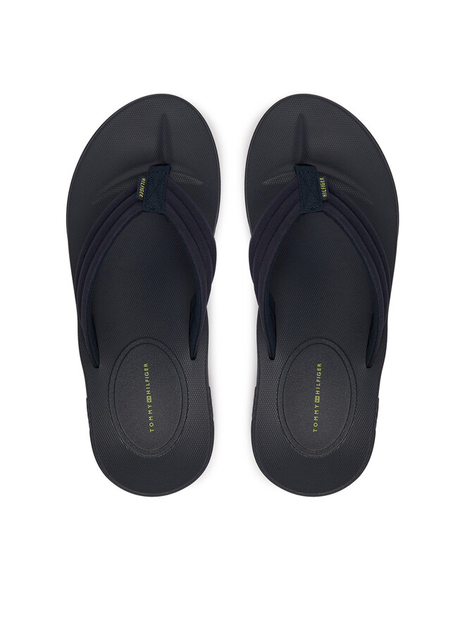 Tommy Hilfiger Zehentrenner Tommy Hilfiger Molded Hilfiger Lth Beach Sandal FM0FM05802 Dunkelblau
