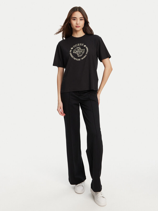 Guess Guess Футболка V5YI05 KCOA2 Чорний Regular Fit