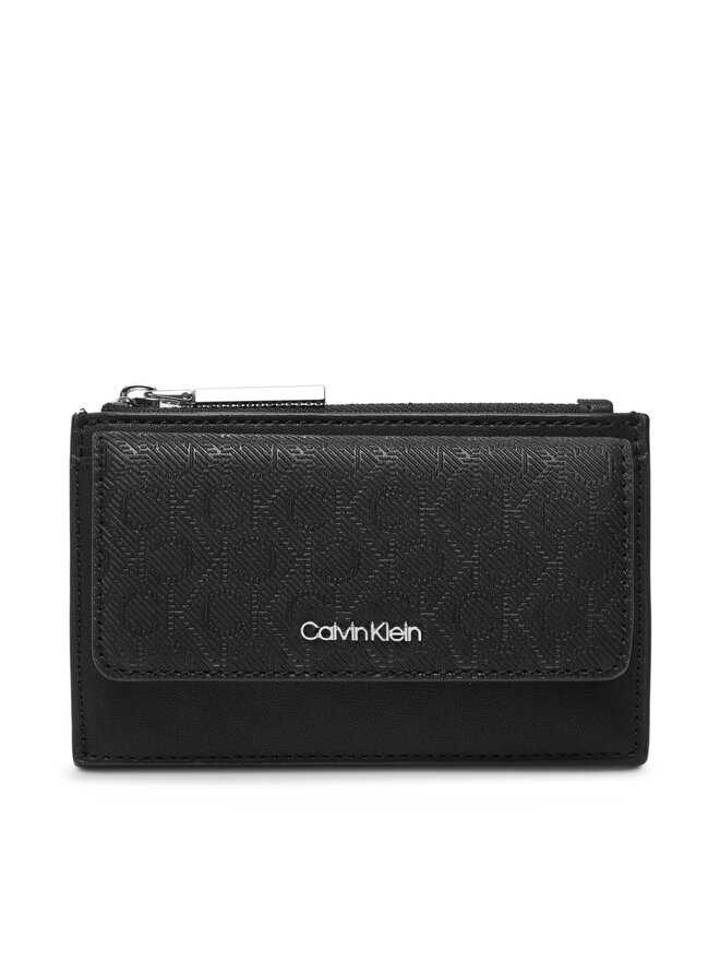 Calvin Klein Puzdro na kreditné karty Calvin Klein Ck Must Aop Cc Holder W Zip LV04F1036G Čierna