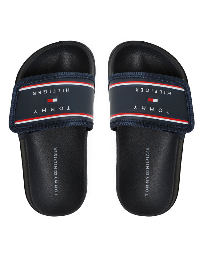 Tommy Hilfiger Nazouváky Tommy Hilfiger Maxi Velcro Pool Slide T3B0-32934-1172 M Tmavomodrá
