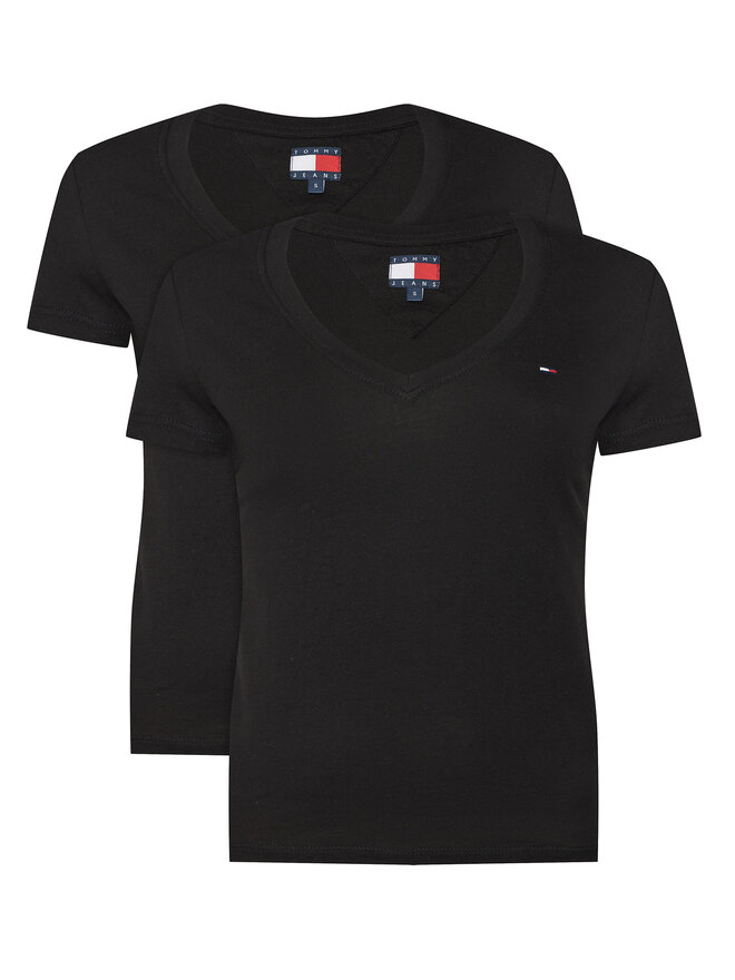 Tommy Jeans Tommy Jeans 2er-Set T-Shirts DW0DW21367 Schwarz Slim Fit