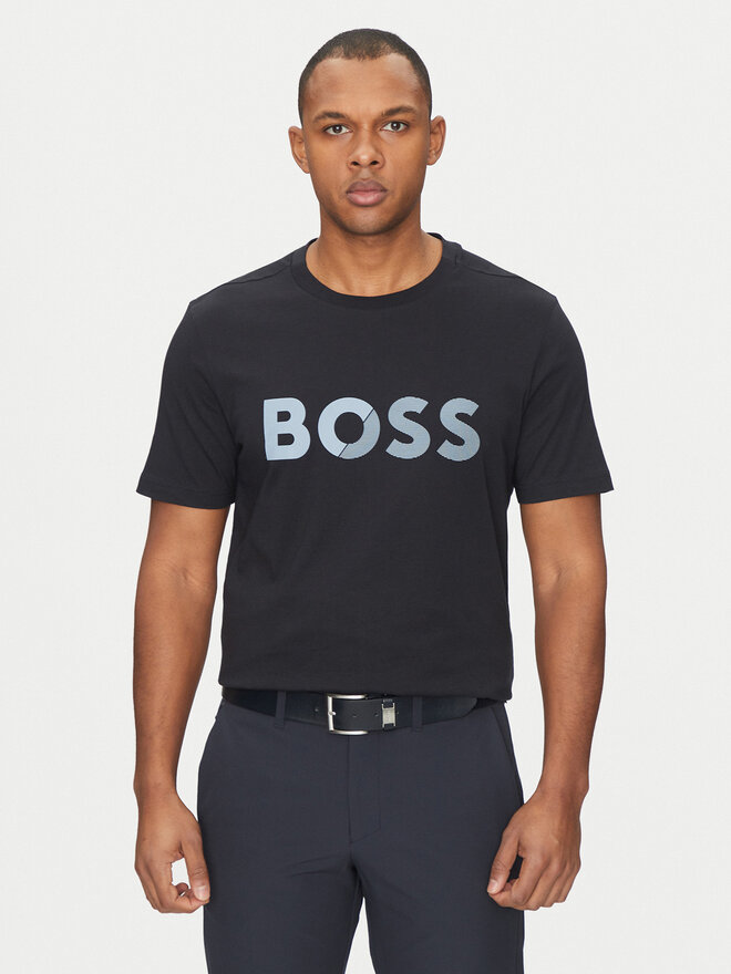 BOSS BOSS Póló Tape Logo 50530990 Sötétkék Regular Fit