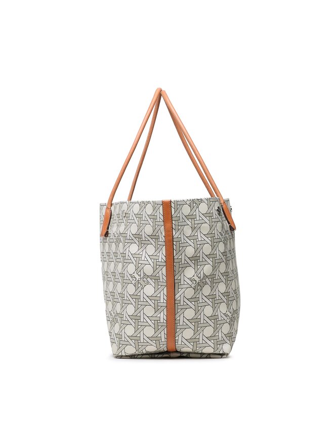Tory Burch Torebka Tory Burch Canvas Basketweave Tote 139623 Beżowy