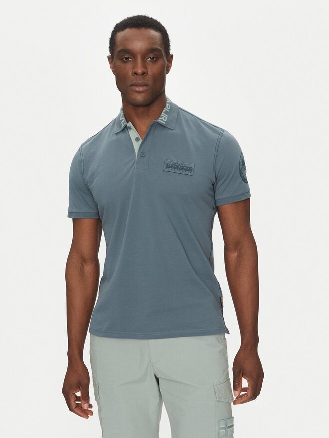 Napapijri Napapijri Polo marškinėliai E-Amundsen NP0A4IN9 Mėlyna Regular Fit