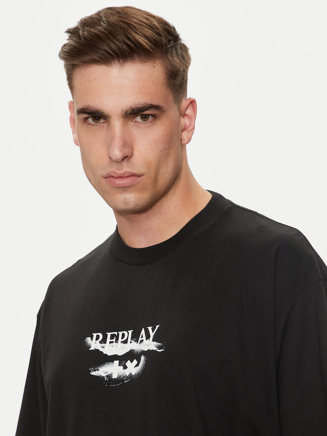 REPLAY Replay Marškinėliai MMG334.000.23454 Juoda Oversize
