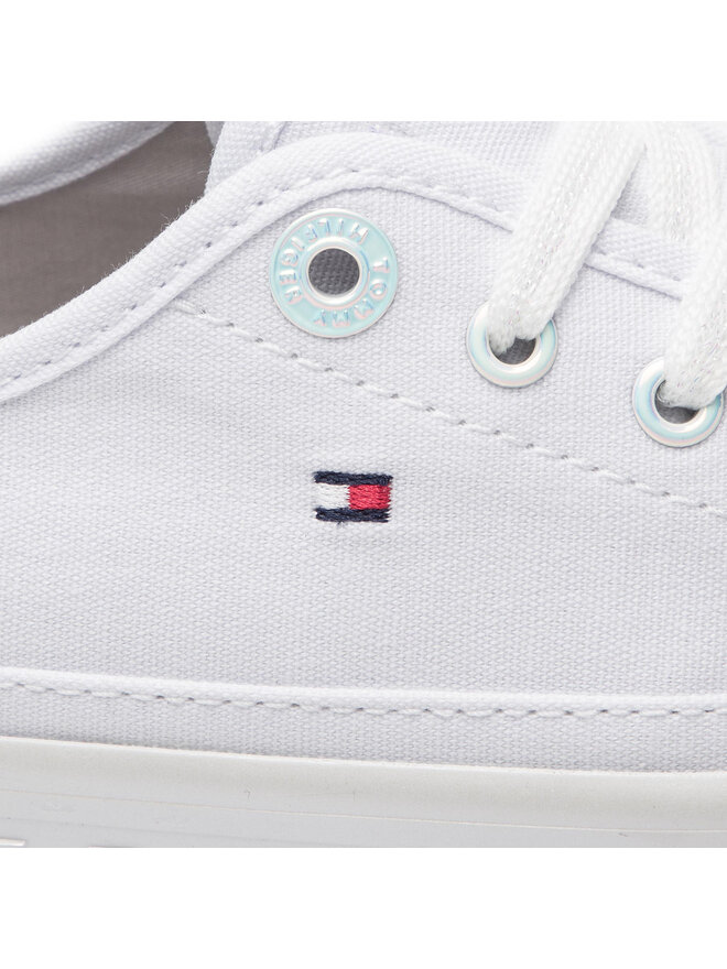 Tommy Hilfiger Sneakers aus Stoff Tommy Hilfiger Outsole Detail Flatform Sneaker FW0FW04134 Weiß