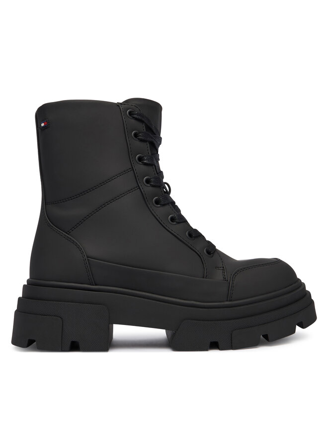 Tommy Hilfiger Schnürschuhe Tommy Hilfiger Tommytech Water Repellent Laceup FW0FW09161 Schwarz