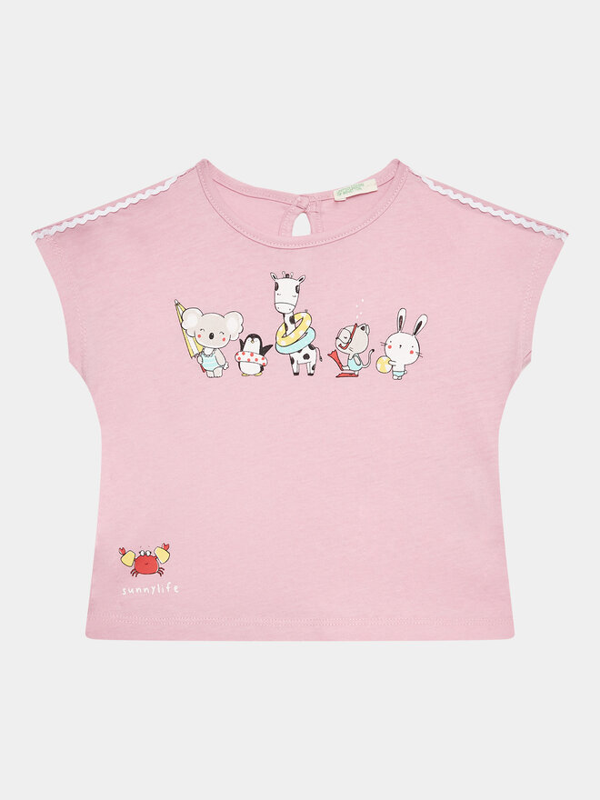 United Colors Of Benetton United Colors Of Benetton Футболка 3I1XA102W Рожевий Regular Fit