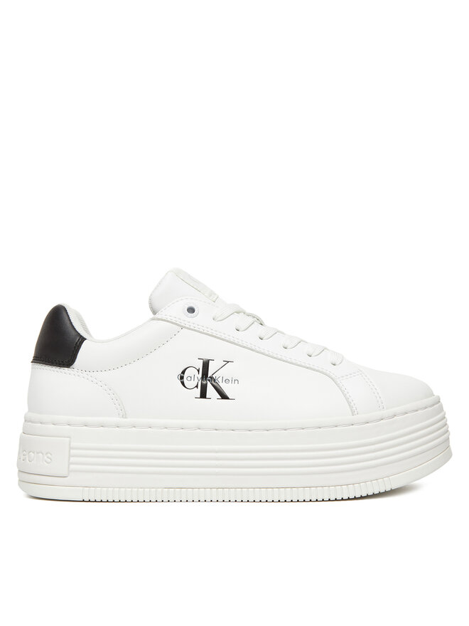 Calvin Klein Jeans Sportcipők Calvin Klein Jeans Bold Flatf Low Lace Lth YW0YW01878 Fehér