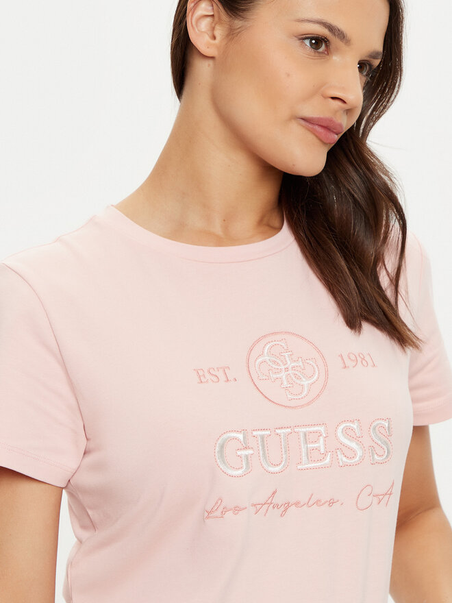 Guess Guess Póló V5RI05 J1314 Rózsaszín Regular Fit