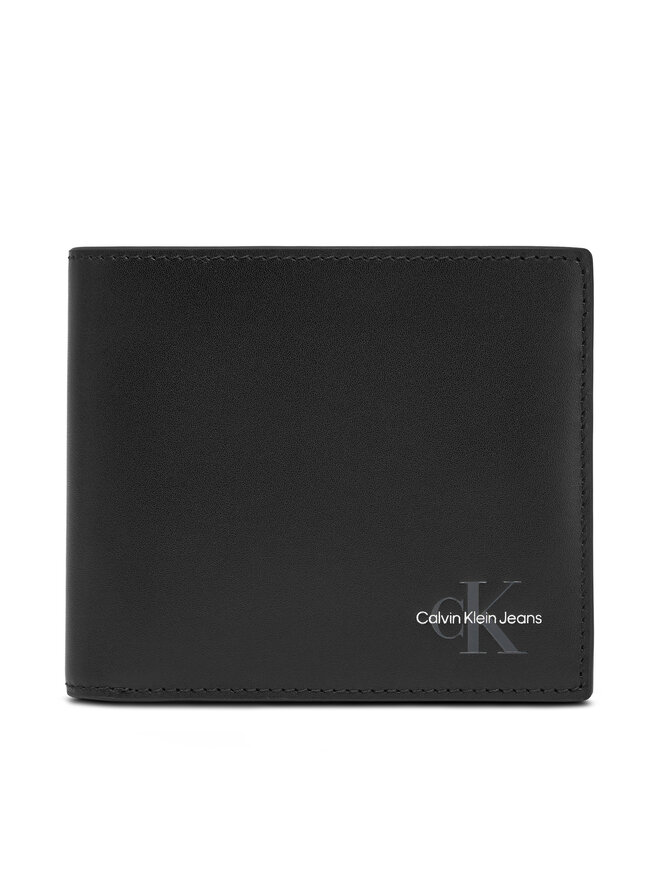 Calvin Klein Jeans Liels vīriešu maks Calvin Klein Jeans Mono Logo Bifold LV04G1030G Melns