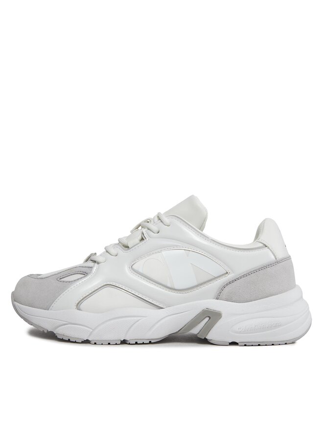 Calvin Klein Jeans Снікерcи Calvin Klein Jeans Retro Tennis Low Lace Mix Nbs Lu YW0YW01312 Білий
