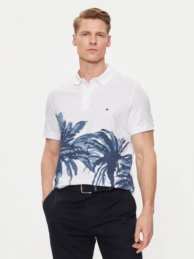Tommy Hilfiger Tommy Hilfiger Poloshirt Palm Print MW0MW34758 Weiß Regular Fit