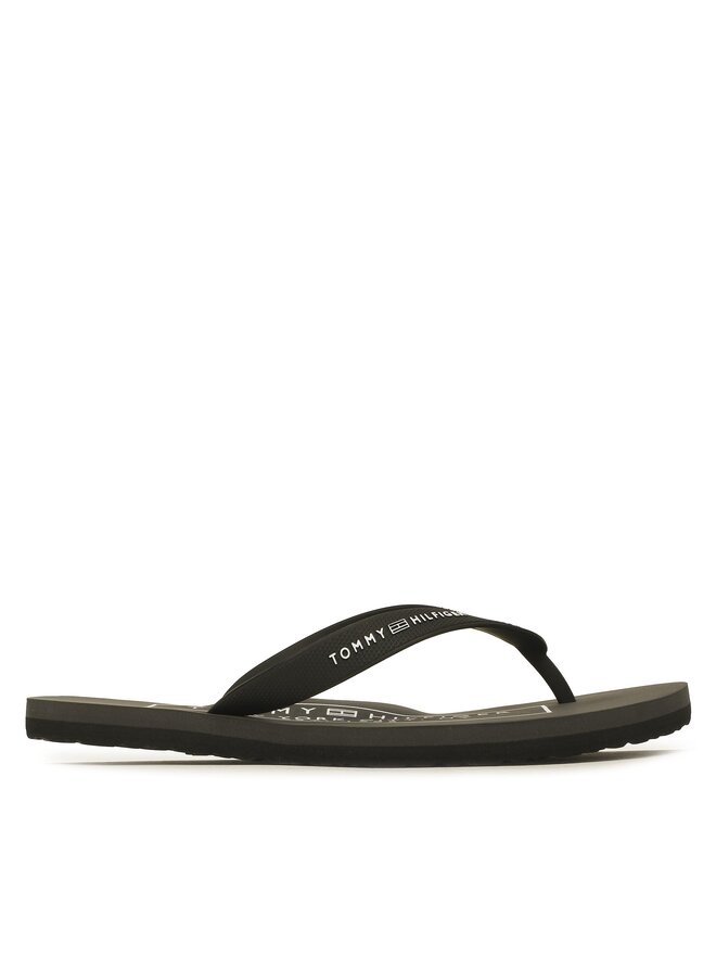 Tommy Hilfiger Zehentrenner Tommy Hilfiger Rubber Hilfiger Beach Sandal FM0FM04468 Schwarz