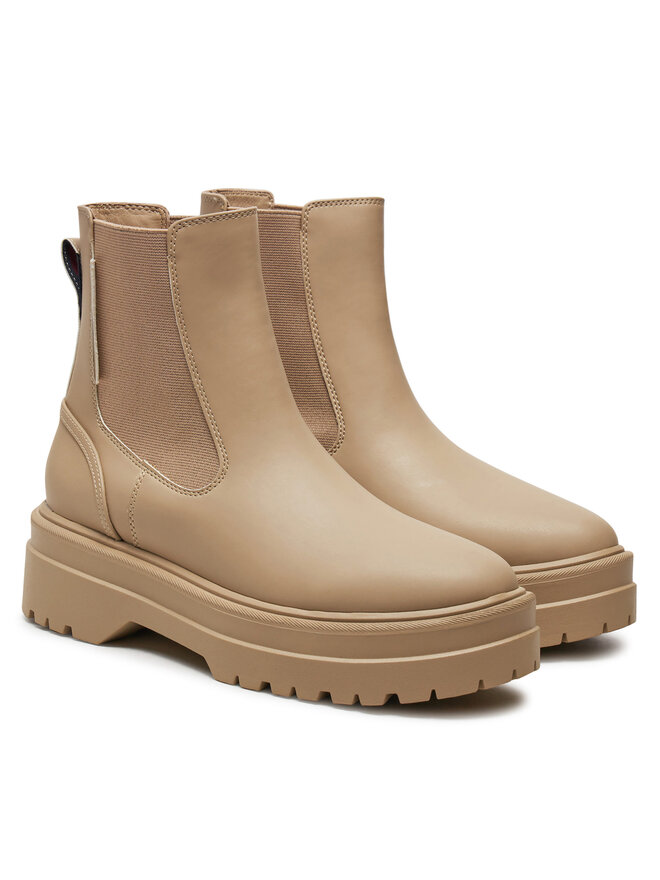 Tommy Hilfiger Μποτάκια με λάστιχο Tommy Hilfiger Chelsea FW0FW08162 Μπεζ