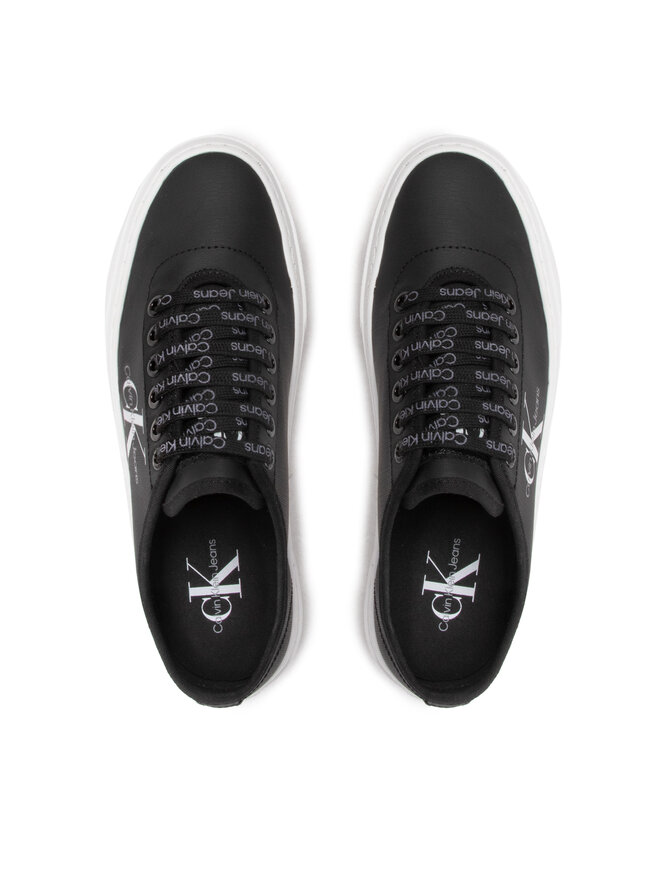 Calvin Klein Jeans Teniszcipő Calvin Klein Jeans Cupsole Flatform Laceup Low Txt YW0YW00766 Fekete