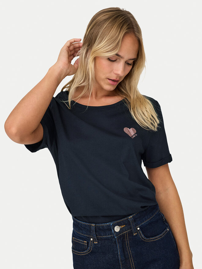 ONLY ONLY Camiseta Kita 15244714 Azul marino Regular Fit