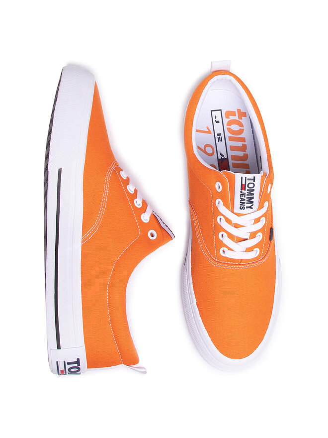 Tenisowki Tommy Jeans Classic Low Tommy Jeans Sneaker EM0EM00405 Pomara czowy eobuwie .pl