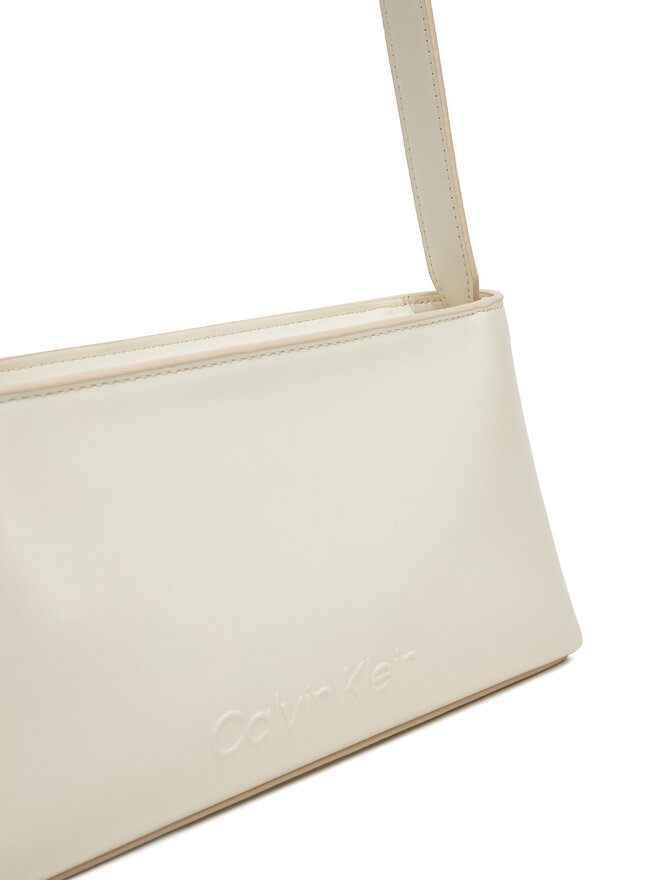Calvin Klein Borsetta Calvin Klein Embossed Logo Shoulder Bag K60K612550 Écru