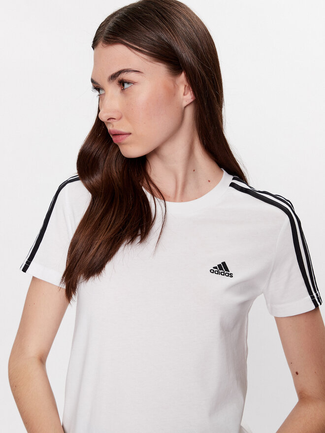 adidas adidas T-Shirt Essentials Slim 3-Stripes T-Shirt GL0783 Weiß Slim Fit