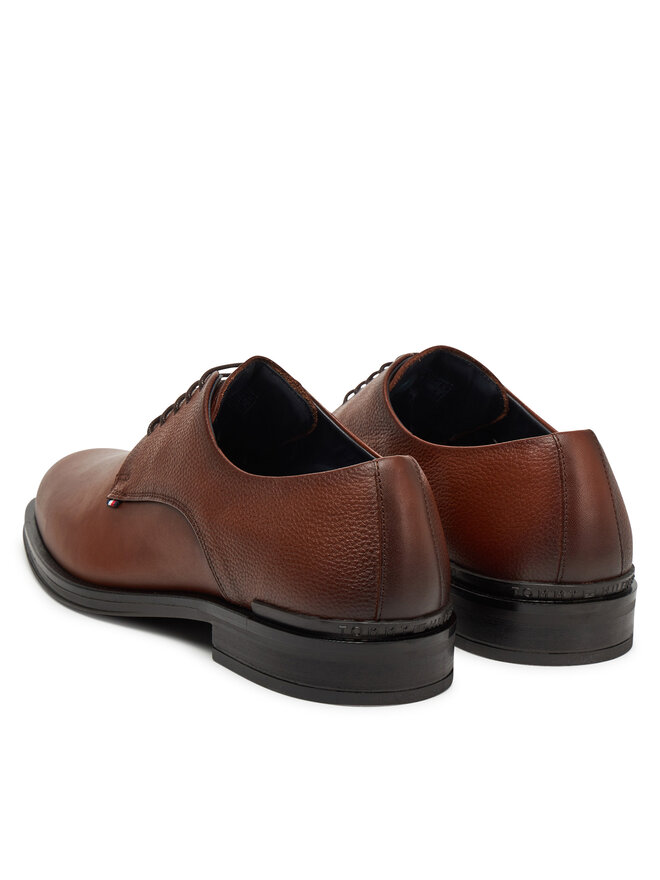 Tommy Hilfiger Pantofi Tommy Hilfiger Core Hilfiger Leather Shoe FM0FM05375 Maro