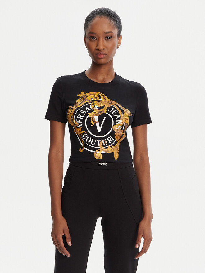 Versace Jeans Couture Versace Jeans Couture Camiseta 79HAHE01 CJ02E Negro Regular Fit
