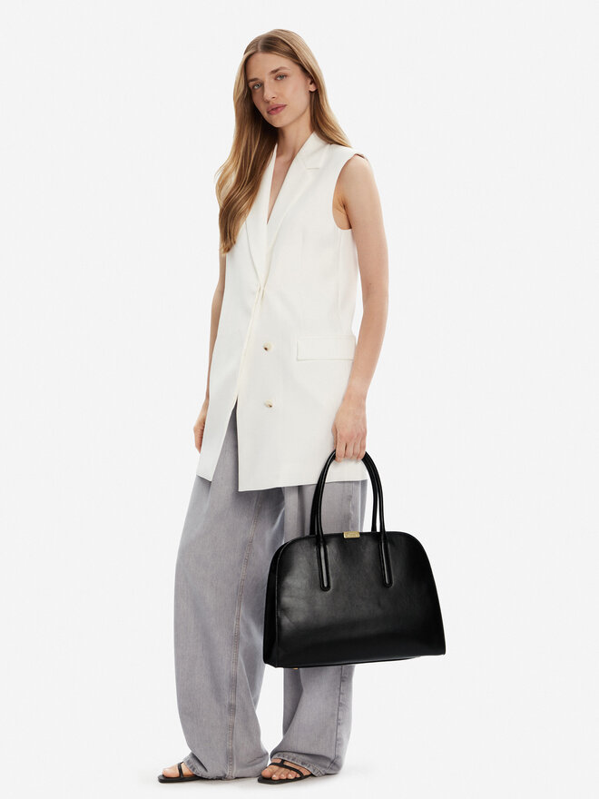 Tommy Hilfiger Rankinė Tommy Hilfiger Iconic Leather Tote AW0AW18206 Juoda