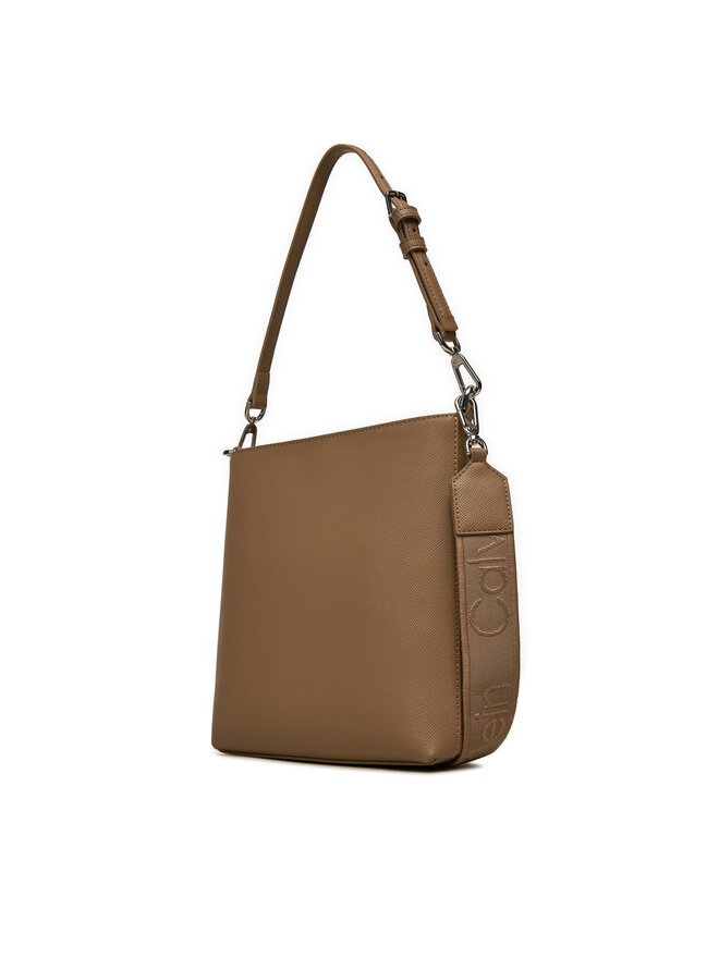 Calvin Klein Ročna torba Calvin Klein Ck Must Small Bucket_Caviar K60K613129 Rjava