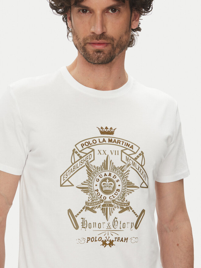 La Martina La Martina T-Shirt Aloysius MARG30 JS206 Weiß Regular Fit
