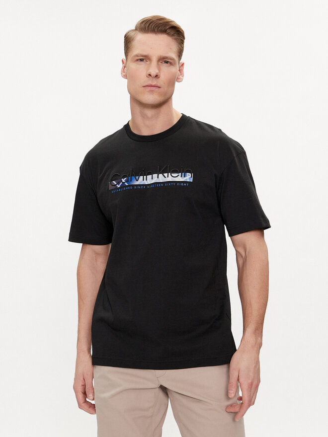 Calvin Klein Calvin Klein Camiseta Raised Linear Logo K10K112490 Negro Regular Fit