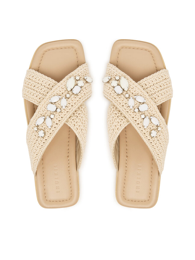 Inuikii Pantoletten Inuikii Woven Crossed Stones 1004.003.0611 Hellbeige