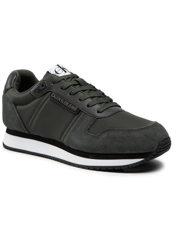 Calvin Klein Jeans Laisvalaikio batai Calvin Klein Jeans Runner Sneaker Laceup YM0YM00038 Žalia