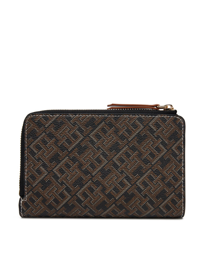 Tommy Hilfiger Velká dámská peněženka Tommy Hilfiger Th Monoplay Leather Med 7 Wallet AW0AW17417 Černá