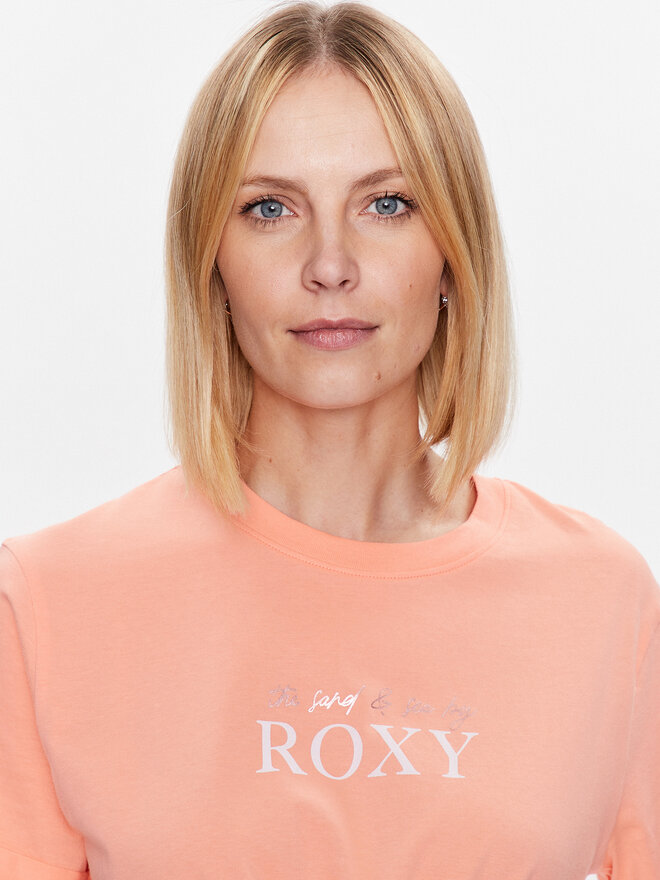 Roxy Roxy Marškinėliai Noon Ocean ERJZT05490 Oranžinė Regular Fit