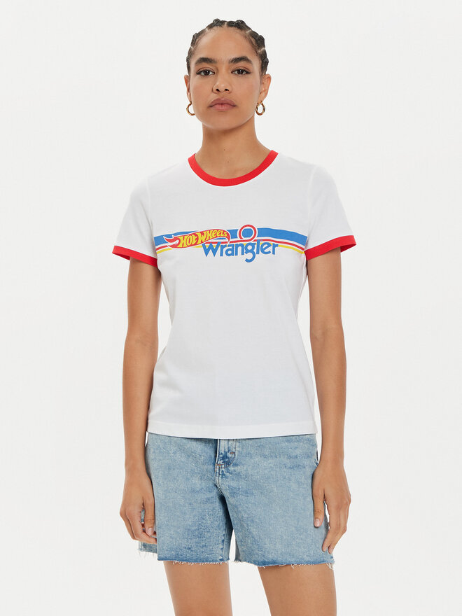 Wrangler Wrangler Marškinėliai Hot Wheels 112357911 Balta Slim Fit