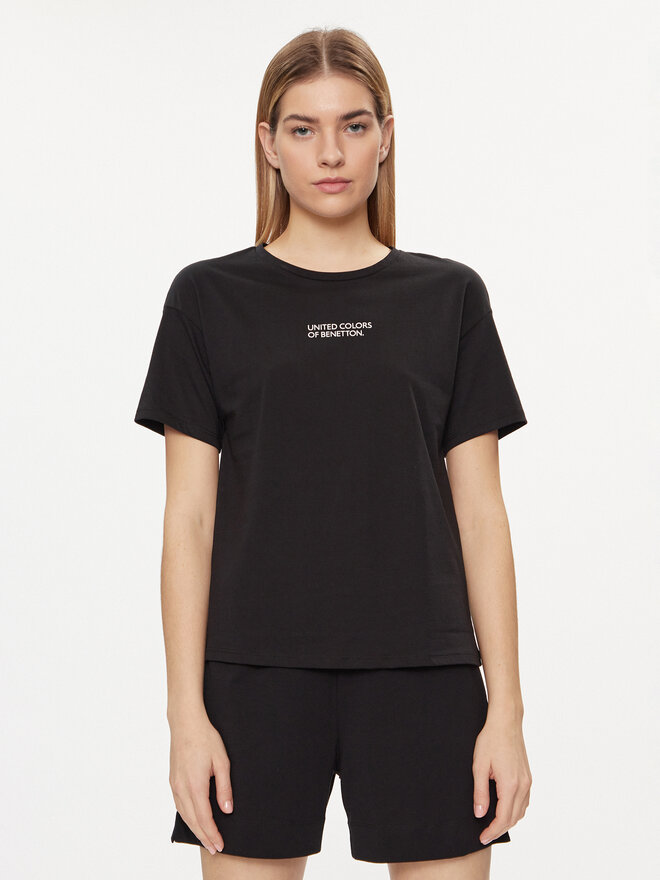 United Colors Of Benetton United Colors Of Benetton Μπλούζα πιτζάμας 30963M04R Μαύρο Regular Fit