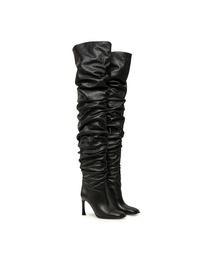 Cuissardes MICHAEL Michael Kors Kelsea Leather Slouchy Boot 40F4KLHB5L Noir chaussures