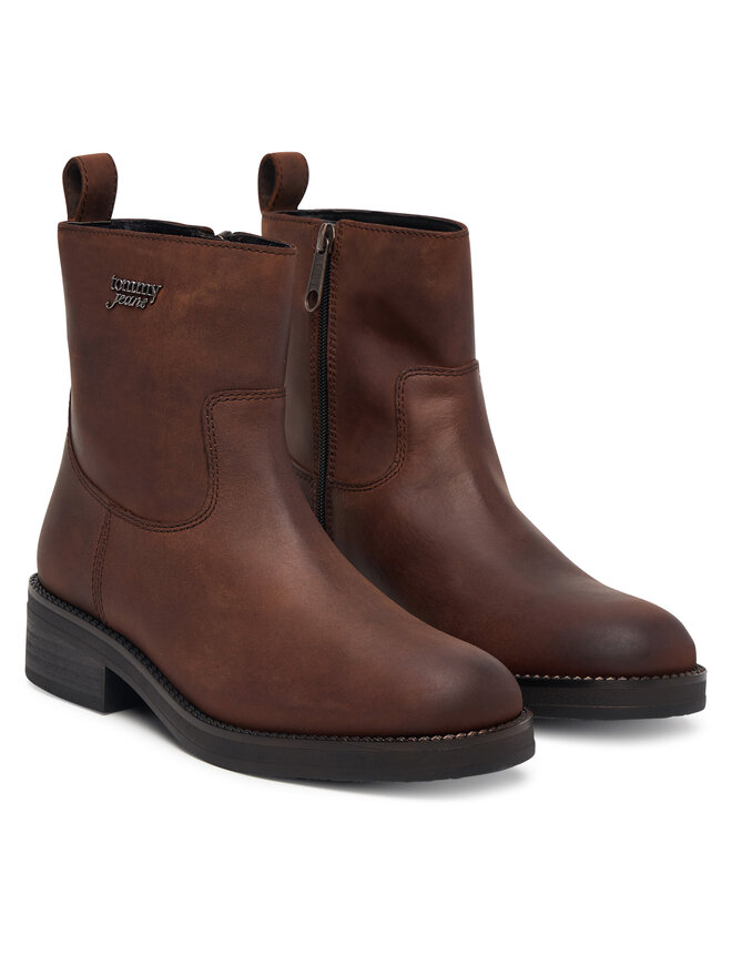 Tommy Jeans Stiefeletten Tommy Jeans Tjw Soft Sole Chelsea Boots Lth EN0EN03080 Braun