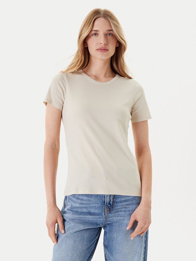 United Colors Of Benetton United Colors Of Benetton Marškinėliai 3GA2E16A0 Smėlio Regular Fit