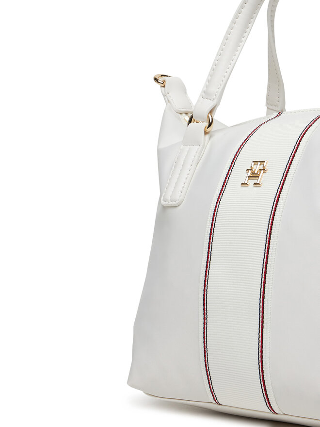 Tommy Hilfiger Torebka Tommy Hilfiger Poppy Small Tote Corp AW0AW17204 Écru