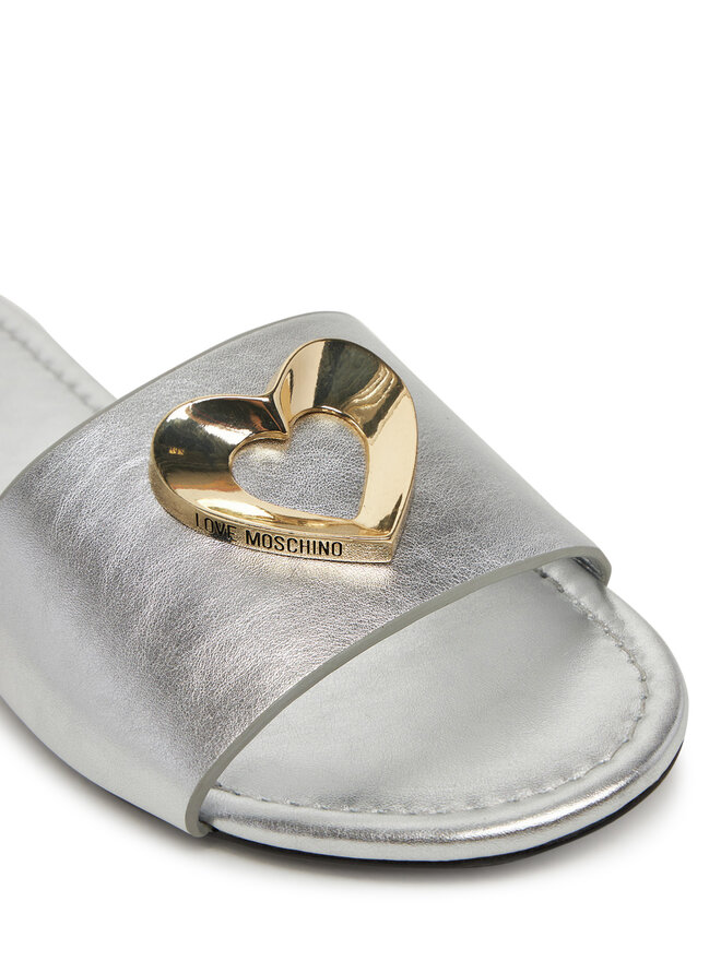 LOVE MOSCHINO Klapki LOVE MOSCHINO JA28161G0MIF090B Srebrny