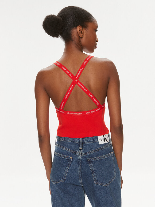 Calvin Klein Jeans Calvin Klein Jeans Top Logo J20J223110 Rot Slim Fit