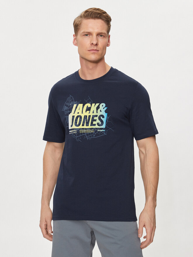 Jack&Jones Jack&Jones Póló Map 12257908 Sötétkék Regular Fit