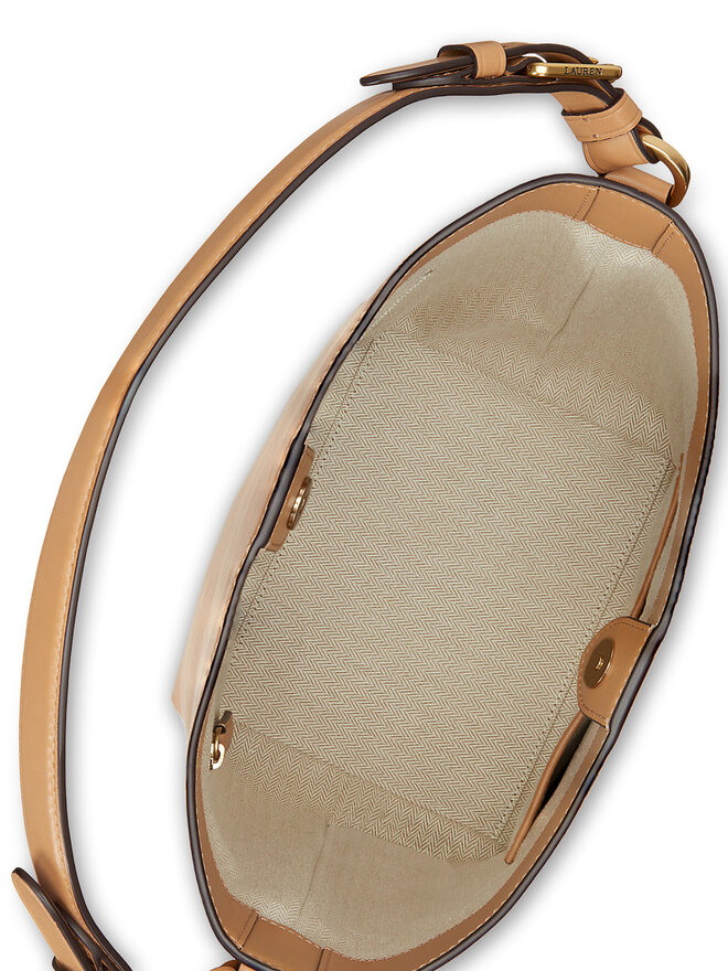 LAUREN RALPH LAUREN Torbica LAUREN RALPH LAUREN Medium Witley Leather Bucket Bag 431950855008 Smeđa