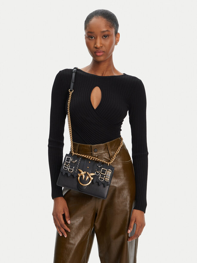 PINKO Ročna torba PINKO Love One Mini Light Cl PE 25 PLTT 103335 A26K Črna