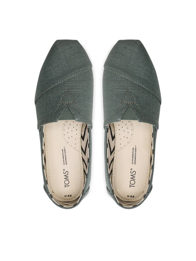 Toms Nizki čevlji Toms Alpargata 10017719 Zelena