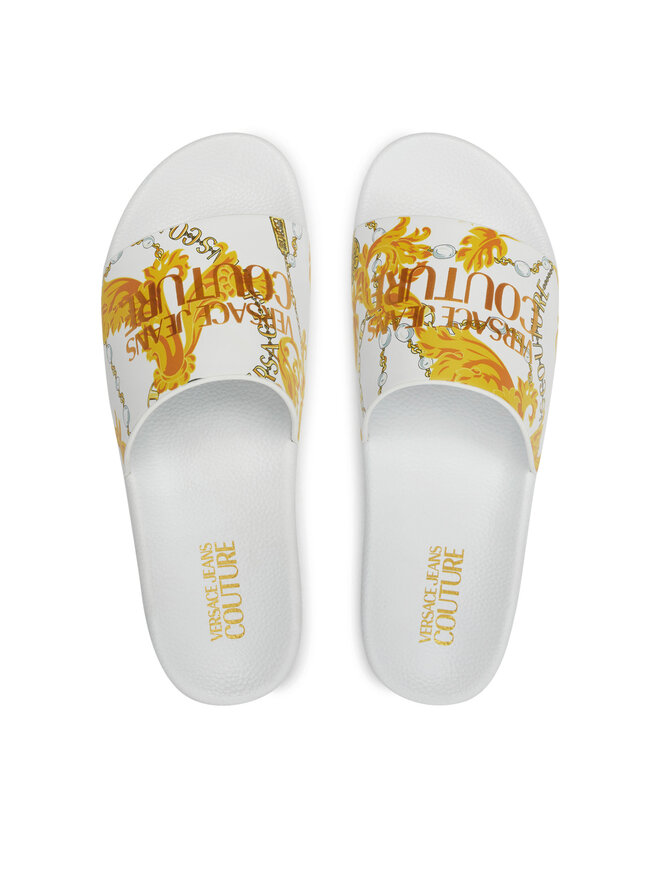 Versace Jeans Couture Natikači Versace Jeans Couture 77YA3SQ4 ZS834 Bela